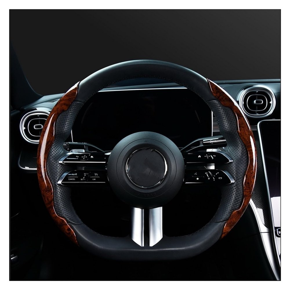 Car Steering Wheel Cover for Car Steering Wheel Cover Mahogany Grain Car Accessories Comfortable Feel Easy to Install (Color : 1#)