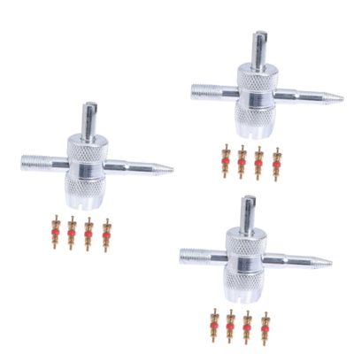 ibasenice 3pcs Tool with Brass Cores for Vehicle Air Conditioning Units Valve Stem Core Tool for Easy Installation Removal Compatible with Cars Trucks Motorcycles and More