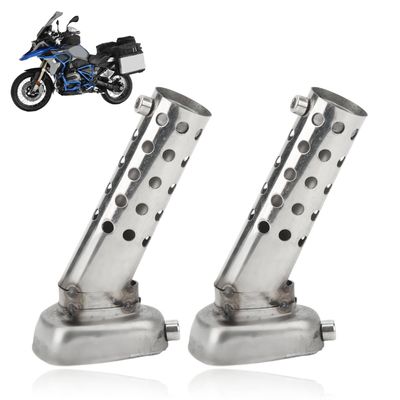 2 Pcs Motorcycle Exhaust Silencer, 56mm Universal Motorcycle Exhaust Pipe Muffler Silencer Baffle Noise Eliminator for ATV Scooter Motorbike Pit Dirt Bike Muffler Replacement, Silver