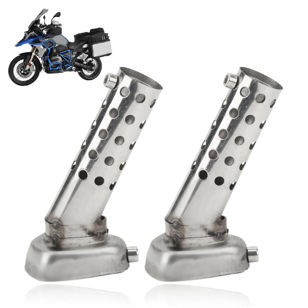 2 Pcs Motorcycle Exhaust Silencer, 56mm Universal Motorcycle Exhaust Pipe Muffler Silencer Baffle Noise Eliminator for ATV Scooter Motorbike Pit Dirt Bike Muffler Replacement, Silver