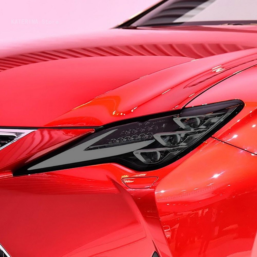 JCAKES Car Headlight Protective Film Vinyl Restoration Transparent Black TPU Stickerfor Lexus RC 2019-2021 Accessories