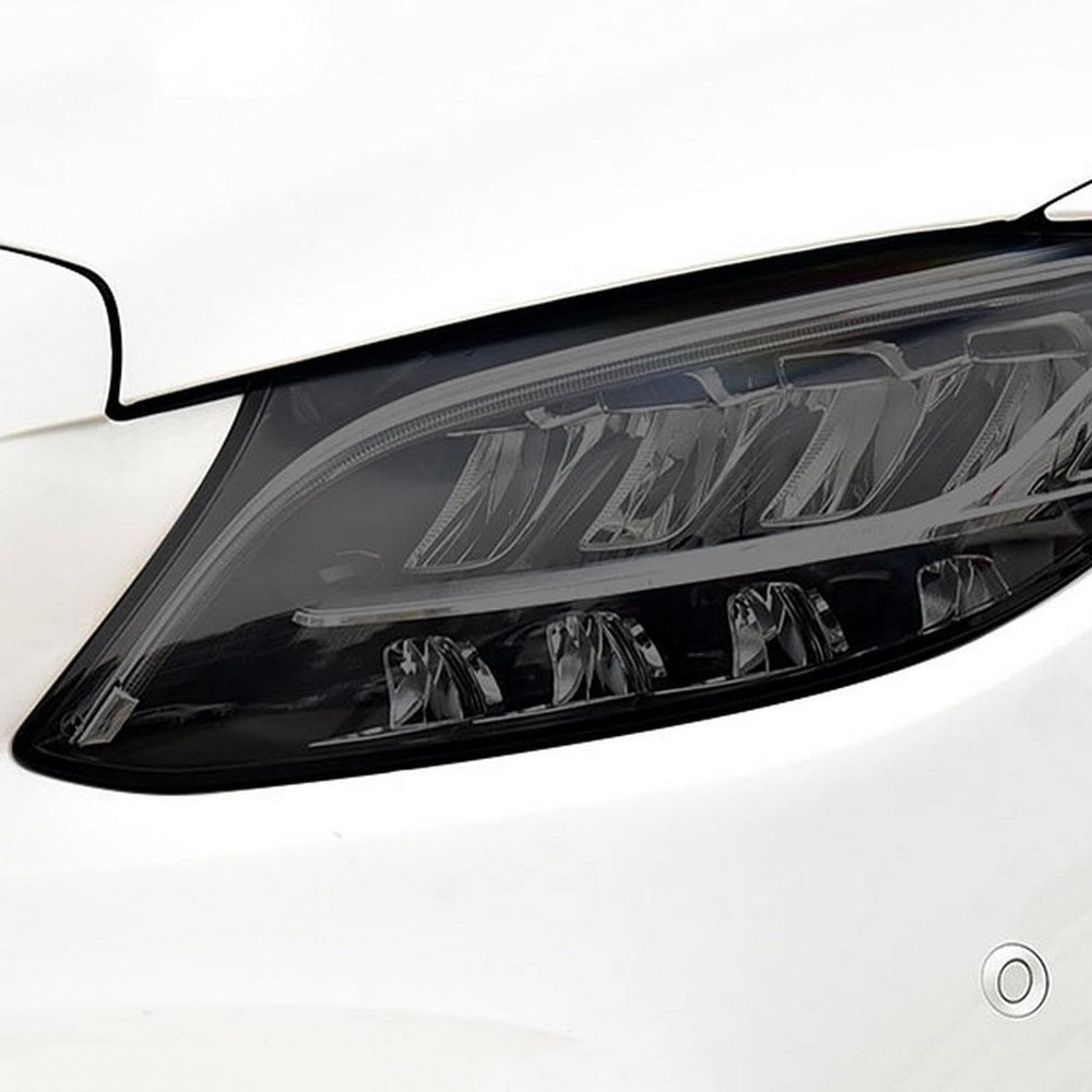 JCAKES Car Headlight Protective Film Transparent Smoked Black TPU Sticker for Mercedes Benz C Class W204 W205 C63 AMG A205 C205 S205 2011-Present