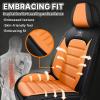 UEO Seat Covers Fit for Toyota Tacoma 2005-2026 Waterproof Leather Seat Covers,Non-Slip Easy to Install Vehicle Cushions Cover,Seat Protectors Interior Accessories(Black Orange,5 Seats Luxury) view 2