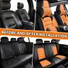 UEO Seat Covers Fit for Toyota Tacoma 2005-2026 Waterproof Leather Seat Covers,Non-Slip Easy to Install Vehicle Cushions Cover,Seat Protectors Interior Accessories(Black Orange,5 Seats Luxury) view 4