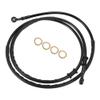 X AUTOHAUX 165cm 64.96" Motorcycle Braided Brake Clutch Oil Hoses Line Pipe Clutch Throttle Gas Line Fuel Pipe Black for ATV Dirt Bike view 1