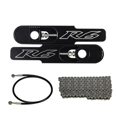 FTD Customs 2006-2009 Swingarm Extensions Black Engraved - Made in USA (Extensions, Chain, and Brake Line)