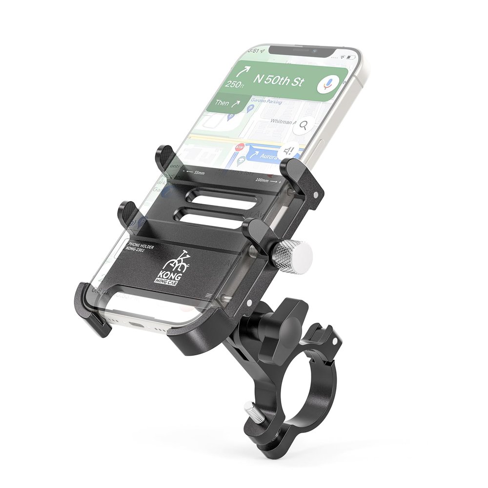 Bike Phone Holder- Bicycle Handlebar Cell Phone Mount - 360Rotation Phone Holder Compatible with iPhone 15 14 13 12 11 Pro Max, Samsung, Huawei, 4-7 Inch Smartphones (clamp handlebar style)