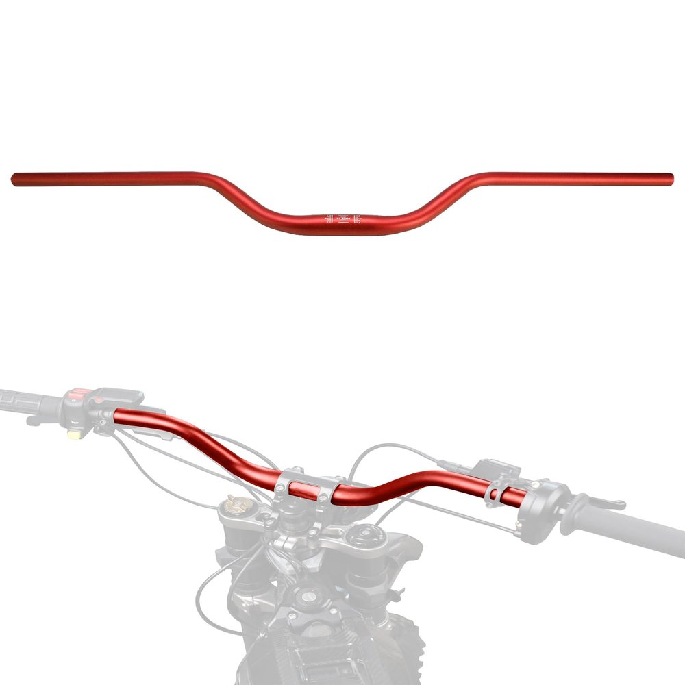 BAOUFF 7/8" Riser Handlebar for Electric Dirt Bike,4MM Thickness 7075 Aluminum 31.8MM and 22MM Tall Bar for Surron Light Bee S and X/Talaria Sting MX3 and R MX4/E Ride Pro S SS SR-Red