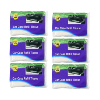 Car Case Visor Refill 3 Ply Tissue Wipes 18Refills (6 Bags)
