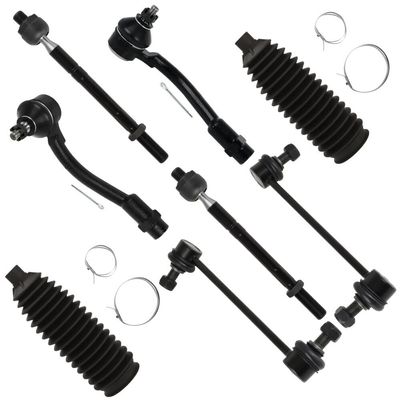8pc Set Front Inner Outer Tie Rod End w/Boot Sway Bar for Kia