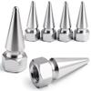 MEAJOO 6PCS Spiked Shape Tire Valve Stem Caps, Aluminum Car Air Stem Cap, Universal Dustproof Tire Valve Stem Covers for Cars, SUV, Trucks, Bikes, Motorcycles, Bicycles(Silver) view 1
