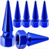 MEAJOO 6PCS Spiked Shape Tire Valve Stem Caps, Aluminum Car Air Stem Cap, Universal Dustproof Tire Valve Stem Covers for Cars, SUV, Trucks, Bikes, Motorcycles, Bicycles(Blue) view 1