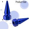 MEAJOO 6PCS Spiked Shape Tire Valve Stem Caps, Aluminum Car Air Stem Cap, Universal Dustproof Tire Valve Stem Covers for Cars, SUV, Trucks, Bikes, Motorcycles, Bicycles(Blue) view 2