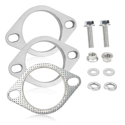 2-Bolt 3 Inch Exhaust Flange Repair Kit,Stainless Steel Exhaust System Kit with Exhaust Gasket & Exhaust Bolts,Exhaust Pipe Flange Gasket for Automotive Replacement Exhaust Flanges (3")