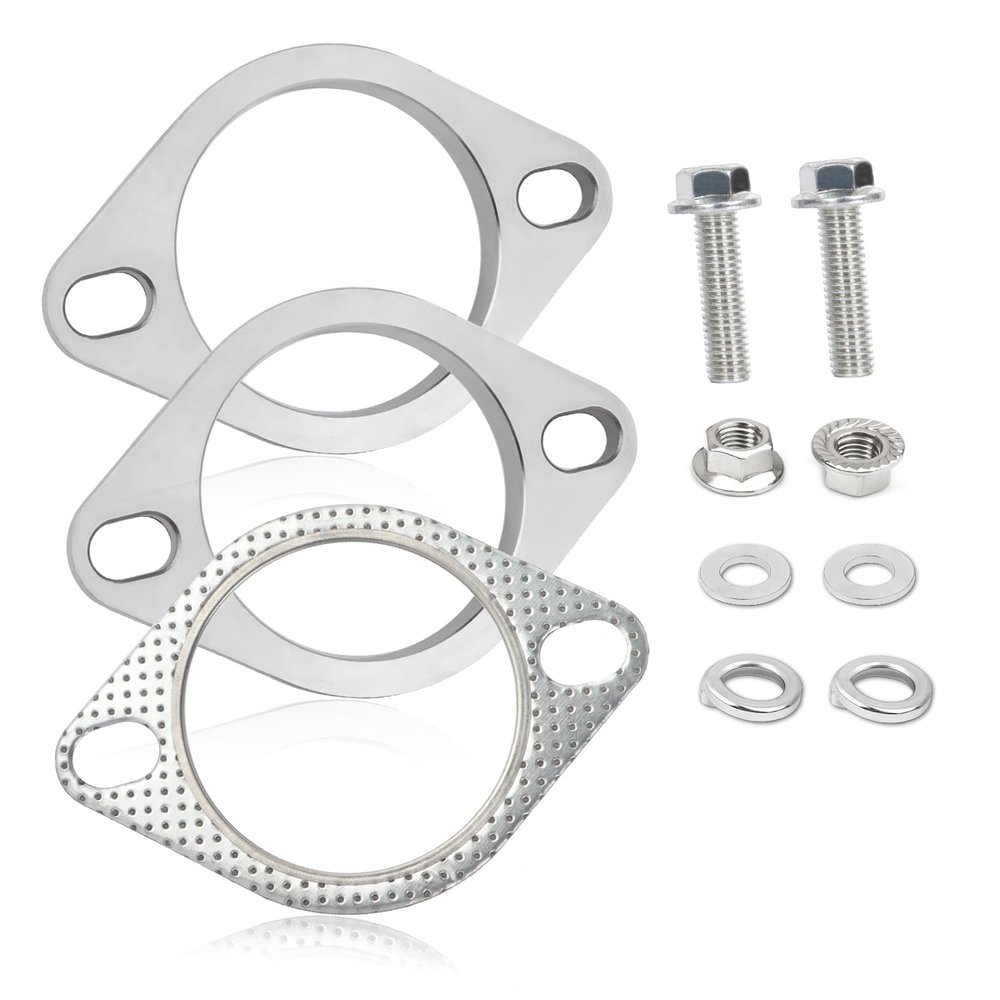 2-Bolt 3 Inch Exhaust Flange Repair Kit,Stainless Steel Exhaust System Kit with Exhaust Gasket & Exhaust Bolts,Exhaust Pipe Flange Gasket for Automotive Replacement Exhaust Flanges (3")