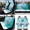AFPANQZ 11 Pieces Car Accessories Set Sea Turtle Car Seat Covers Full Set with Hand Brake Cover + Gear Shift Knob Cover + Seat Belt Pads + Car Coaster + Steering Wheel Cover Blue Interior Decor view 2