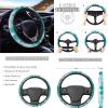 AFPANQZ 11 Pieces Car Accessories Set Sea Turtle Car Seat Covers Full Set with Hand Brake Cover + Gear Shift Knob Cover + Seat Belt Pads + Car Coaster + Steering Wheel Cover Blue Interior Decor view 3