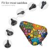 Colorful Flowers Bike Seat Cover Waterproof and Dustproof Adjustable Soft Saddle Cushion Covers view 3