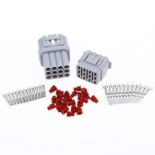 elpart 1 Set 12 Pin Way Sealed Electrical Wire Connector Plug Waterproof 2.2mm to 2.5mm for Auto Car #elPart2328887