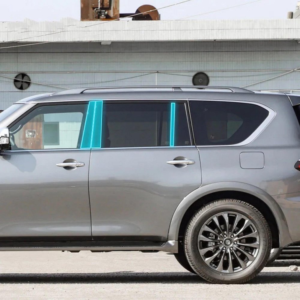 CKLS Car Exterior A/B Window Pillar Anti Scratch Transparent TPU Protection Filmfor Nissan Patrol 2023