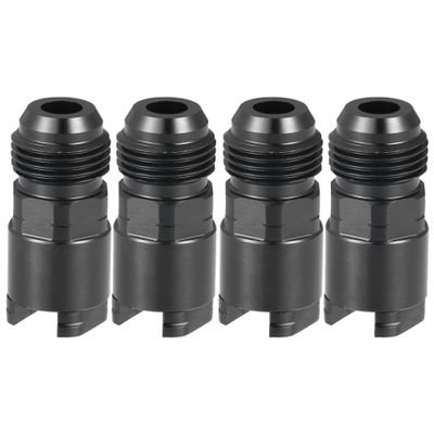 Hihaha Fuel Adapter/Top Fuel Line Connector for Car/Durable Aluminum Alloy 8AN Male to 3/8" / 4Pcs Black