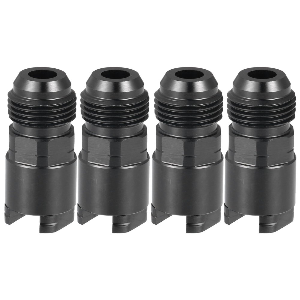 Hihaha Fuel Adapter/Top Fuel Line Connector for Car/Durable Aluminum Alloy 8AN Male to 3/8" / 4Pcs Black