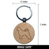 Portuguese Water Dog Outline Engraved Wood Round Keychain Tag Charm view 2