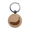 Sniggle Sloth Banana Fruit Engraved Wood Round Keychain Tag Charm view 1