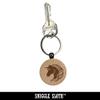 Sniggle Sloth Banana Fruit Engraved Wood Round Keychain Tag Charm view 4