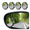 GLSOWEE 4PCS Car Blind Spot Mirrors, Adjustable HD Glass Auto Side Rear View Mirrors Round Wide View Angle Mirror, Car Rear View Convex Accessories with Frame for Car, Truck, SUV (Black) view 1