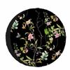 Leaves Flowers Spare Tire Cover Watercolor Black Background Wheel Covers for RV Tires Camper Tire Case Protectors for Trailer Rv SUV Truck Travel Trailer 15 in view 1