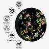 Leaves Flowers Spare Tire Cover Watercolor Black Background Wheel Covers for RV Tires Camper Tire Case Protectors for Trailer Rv SUV Truck Travel Trailer 15 in view 4