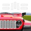Front Grille Mesh Inserts Grill Decoration Exterior Accessories Compatible with Jeep Wrangler JL JLU & Gladiator JT 2024+,white view 1