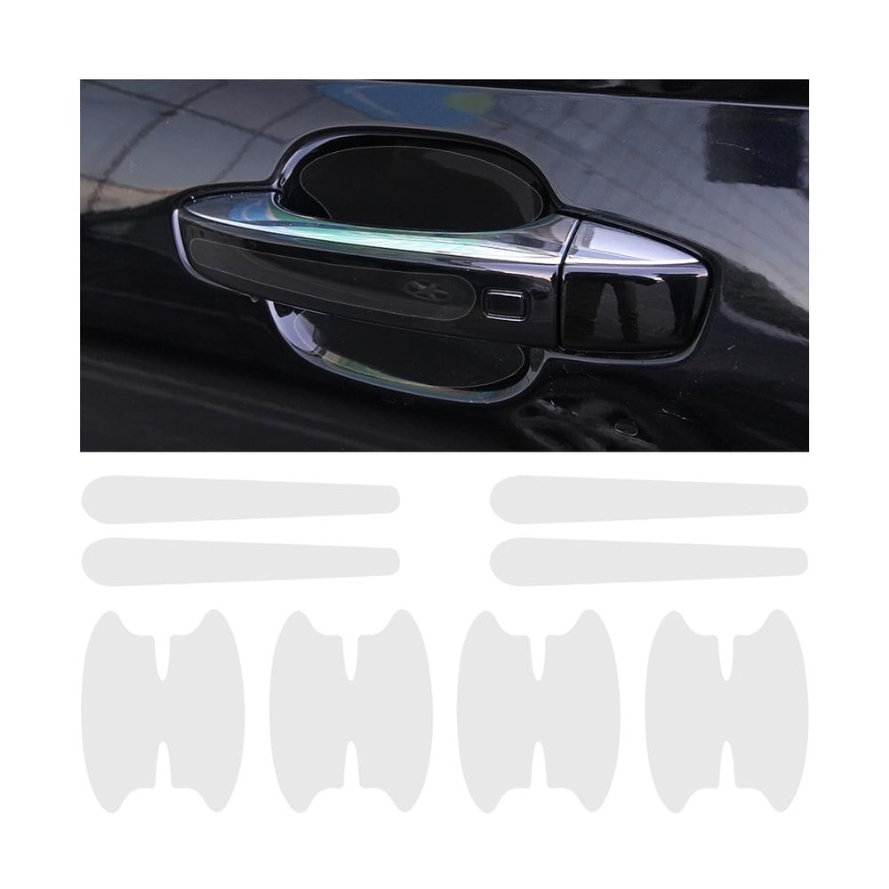 Bittwee 8 PCS Car Door Handle Sticker, Anti-Scratch Car Door Bowl Sticker Protection, Auto Door Cup Protective Sticker, Soft & Comfortable Car Interior AccessoriesBlack