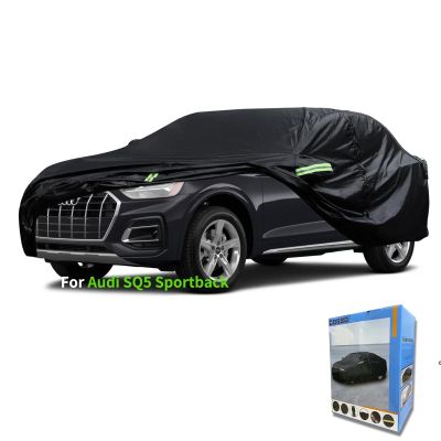 Custom-Fit for Audi Car Cover, 7 Layers Car Cover Waterproof All Weather for Automobiles, Outdoor Full Cover Rain Sun UV Protection with Zipper (Black,for Audi SQ5 Sportback)