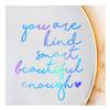 2X Affirmation Mirror Sticker for Girls Teens, You are Kind Smart Beautiful Enough Decal, Positive Self Love Bathroom Vanity Bedroom Mirror Decor for Daughter Student Friend view 1