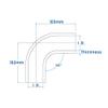 JOIUYOLJ 90 Degree Reduce Elbow Hose ID 0.5 to 0.75 inch13mm to 19mmfor Universal Turbo Intercooler Direct Air Intake Pipe Reinforced 4-Ply 5.4mm (90D-ID13-19) view 3