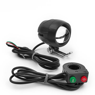 L-faster 12V-89V Light Switch with Horn Black LED Headlight for Bike Scooter Motorcycle