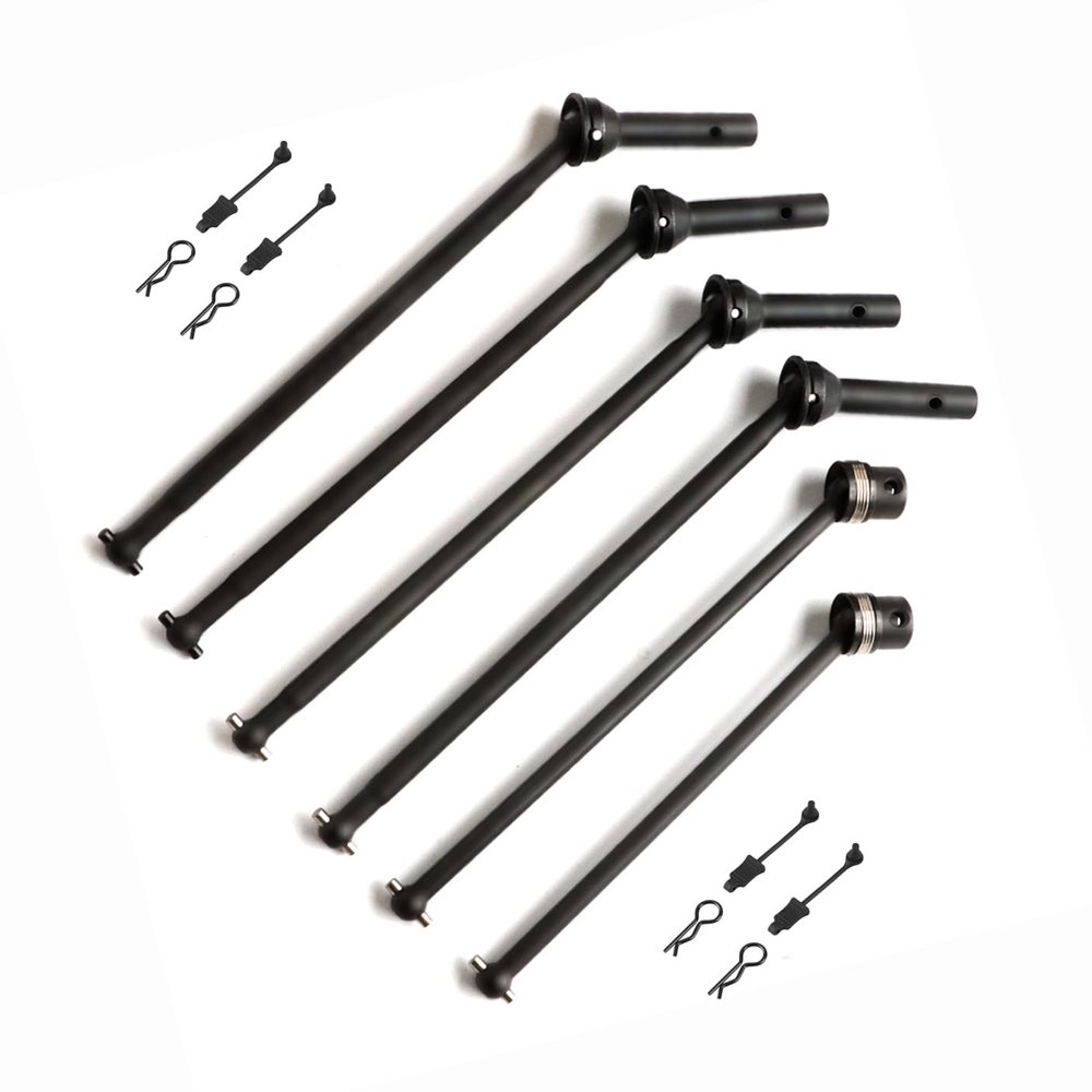 Mesimsple Steel Kraton 6S Drive Shaft Set & Body Clips for Arrma 1/8 Kraton Outcast 6S BLX Front Rear Center CVD Driveshaft Upgrades Part