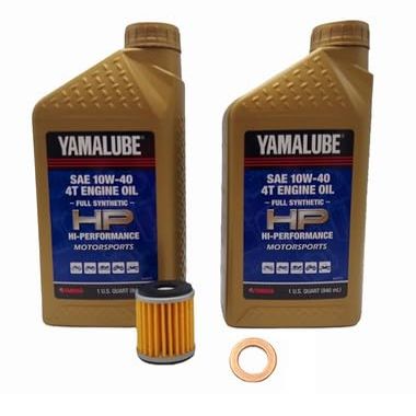 YamahaYZ 250 F/ 250 FB/ 250 FE (2003-2024) all Models Oil Filter Change Kit Yamaha Part# 5D3-13440-09-00 and 2 Quarts Hi Performance Synthetic Oil Part# LUB-10W40-FS-12