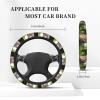 A Tabby cat on The Grass Car Steering Wheel Cover Elastic Stretch Steering Wheel Covers 15 Inch Soft Universal Steering Wheel Protector Breathable Non-Slip Car Accessories for SUVs Vans Trucks view 3