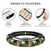 A Tabby cat on The Grass Car Steering Wheel Cover Elastic Stretch Steering Wheel Covers 15 Inch Soft Universal Steering Wheel Protector Breathable Non-Slip Car Accessories for SUVs Vans Trucks view 4