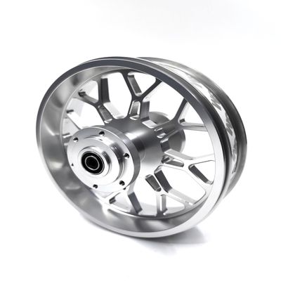 KEBEILEE CNC Aluminum Rear Wheel Blue Rocketwheel Design For LOSI Promoto MX 1:4 (Silver)