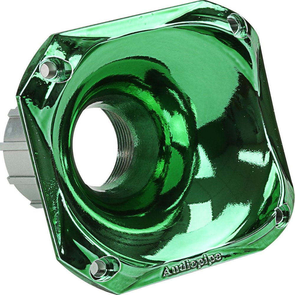 Audiopipe Eye Candy High Frequency Horn for Driver (APH-3535-GRN), High Frequency, ABS, 1.375" Throat Size, Screw On, Long Lifespan