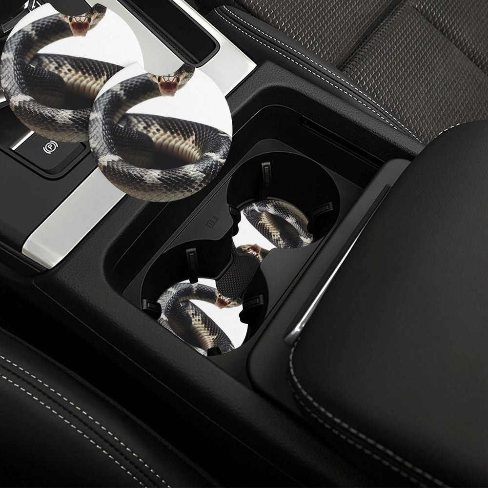 KHiry Car Cup Holder pad Car Coaster 2 Pcs Cobra Snake Printed Car Cup Pad Non-Slip Car Interior Cup Holder Pads Car Interior Decoration Accessories for Most Vehicle