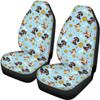 Beauty Collector Blue Flower Dog Corgi Car Seat Cover Front Seat Cover and Bench Cover(2pc Split Bench Cover), Elastic Polyester Seat Covers Full Set, Universal Fit for Cars SUV view 3