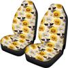 Beauty Collector Sunflower Cow Car Seat Cover Front Seat Cover and Bench Cover(2pc Split Bench Cover), Elastic Polyester Seat Covers Full Set, Universal Fit for Cars SUV view 3