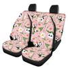 Beauty Collector Pink Flower Strawberry Panda Car Seat Cover Front Seat Cover and Bench Cover(2pc Split Bench Cover), Elastic Polyester Seat Covers Full Set, Universal Fit for Cars SUV view 1