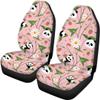Beauty Collector Pink Flower Strawberry Panda Car Seat Cover Front Seat Cover and Bench Cover(2pc Split Bench Cover), Elastic Polyester Seat Covers Full Set, Universal Fit for Cars SUV view 3
