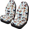Beauty Collector Blue Dogs Car Seat Cover Front Seat Cover and Bench Cover(2pc Split Bench Cover), Elastic Polyester Seat Covers Full Set, Universal Fit for Cars SUV view 3